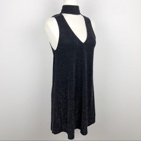 NWT Show Me Your MuMu Friday Black Choker Cut out Dress XS Metallic Black - Picture 5 of 16